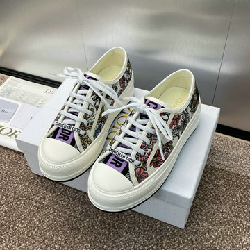 商品名称：クリスチャンディオール CHRISTIAN DIOR 26-CDJ24013JH 2024年最新入荷 WALK'N DIOR プラットフォーム スニーカー 男女兼用 キャンパス レザー