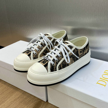 商品名称：クリスチャンディオール CHRISTIAN DIOR  26-CDJ24013DE 2024年最新入荷 WALK'N DIOR プラットフォーム スニーカー 男女兼用 キャンパス レザー