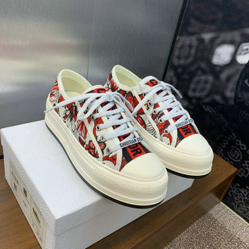 商品名称：クリスチャンディオール CHRISTIAN DIOR 26-CDJ24013RD 2024年最新入荷 WALK'N DIOR プラットフォーム スニーカー 男女兼用 キャンパス レザー