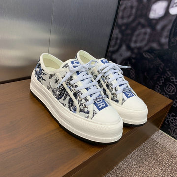 商品名称：クリスチャンディオール CHRISTIAN DIOR 26-CDJ24013RT 2024年最新入荷 WALK'N DIOR プラットフォーム スニーカー 男女兼用 キャンパス レザー
