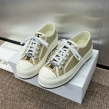 商品名称：クリスチャンディオール CHRISTIAN DIOR 26-CDJ24013W  2024年最新入荷 WALK'N DIOR プラットフォーム スニーカー 男女兼用 キャンパス レザー
