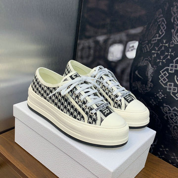 商品名称：クリスチャンディオール CHRISTIAN DIOR 26-CDJ24013WB 2024年最新入荷 WALK'N DIOR プラットフォーム スニーカー 男女兼用 キャンパス レザー