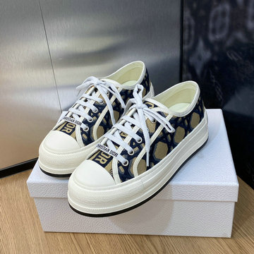 商品名称：クリスチャンディオール CHRISTIAN DIOR 26-CDJ24013WG 2024年最新入荷 WALK'N DIOR プラットフォーム スニーカー 男女兼用 キャンパス レザー