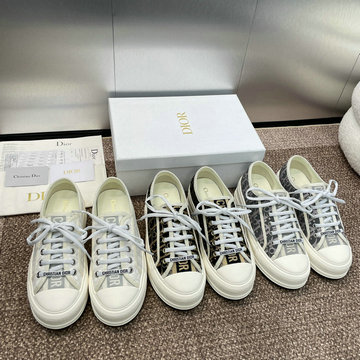 商品名称：クリスチャンディオール CHRISTIAN DIOR 26-CDJ24016D 2024年最新入荷 WALK'N DIOR プラットフォーム スニーカー 厚底 男女兼用 キャンパス レザー