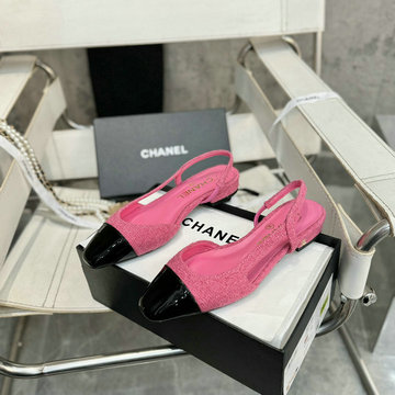 商品名称：シャネル CHANEL 26-CHJ24032PBFK 2024年最新入荷 バイカラー レザー パンプス レディース フラットフォーム シューズ サンダル ピンク