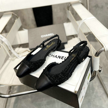 シャネル CHANEL 26-CHJ24032PMBK  2024年最新入荷 バイカラー レザー パンプス レディース フラットフォーム シューズ サンダル