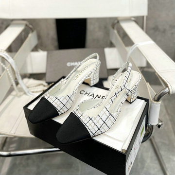 シャネル CHANEL 26-CHJ24032ZMBS 2024年最新入荷 バイカラー レザー パンプス レディース ミディアムヒール シューズ サンダル