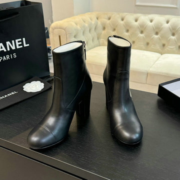 商品名称：シャネル CHANEL 26-CHJ24038P 2024年秋冬最新入荷 ショートブーツ ココマーク レザー シューズ 靴 レディース ハイヒール ブラック