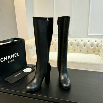 商品名称：シャネル CHANEL 26-CHJ24039GP 2024年秋冬最新入荷 ストレッチ レザー ロングブーツ ココマーク シューズ 靴 レディース ハイヒール ブラック
