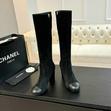 商品名称：シャネル CHANEL 26-CHJ24039GR  2024年秋冬最新入荷 ストレッチ レザー ロングブーツ ココマーク シューズ 靴 レディース ハイヒール ブラック