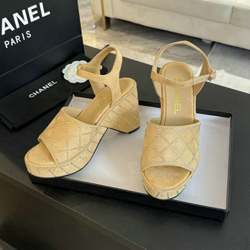 商品名称：シャネル CHANEL 26-CHJ24041R 2024年秋冬最新入荷 サンダル 靴 レディース シューズ レザー ココマーク ウエッジソール ヒール マトラッセ