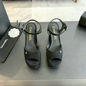 商品名称：シャネル CHANEL 26-CHJ24042R 2024年秋冬最新入荷 サンダル 靴 レディース シューズ レザー ココマーク ハイヒール 黒