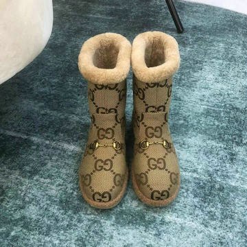 グッチ GUCCI 26-GGJ24019B 2024年秋冬最新入荷 GG ホースビット スノーブーツ ムートン ショートブーツ レディース シューズ 靴