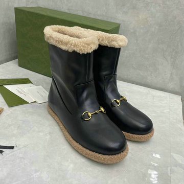グッチ GUCCI 26-GGJ24019P 2024年秋冬最新入荷 GG ホースビット スノーブーツ ムートン ショートブーツ レディース シューズ 靴