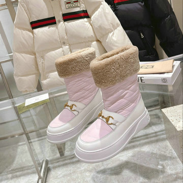 グッチ GUCCI 26-GGJ24024N 2024年秋冬最新入荷 GG ホースビット スノーブーツ ムートン ショートブーツ レディース シューズ 靴