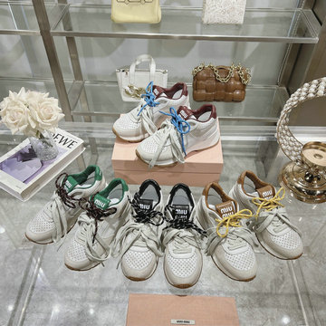 ミュウミュウ MIUMIU 26-MMJ24017 2024年秋冬最新入荷 スニーカー レースアップシューズ レディース スポーツライン 靴