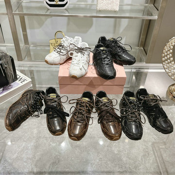 ミュウミュウ MIUMIU  26-MMJ24018 2024年秋冬最新入荷 スニーカー レースアップシューズ レディース スポーツライン 靴