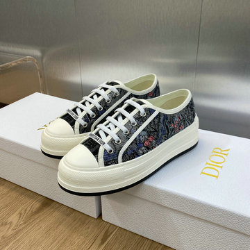 商品名称：クリスチャンディオール CHRISTIAN DIOR 26-CDJ24013HH 2024年最新入荷 WALK'N DIOR プラットフォーム スニーカー 男女兼用 キャンパス レザー