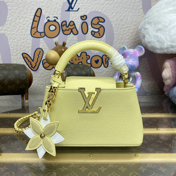 商品名称：ルイヴィトン LOUISVUITTON 057-M11351 2024年最新入荷 カプシーヌ EW MINI ハンドバッグ ショルダーバッグ トリヨンレザー バナナ イエロー