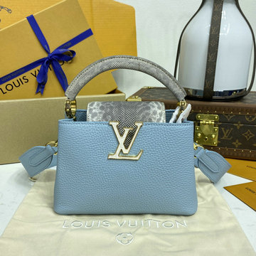 ルイヴィトン LOUISVUITTON 057-M21165L  2024年最新入荷 カプシーヌ MINI ハンドバッグ ショルダーバッグ トリヨンレザー ブルー