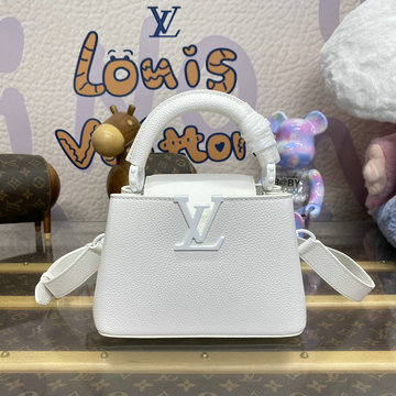 ルイヴィトン LOUISVUITTON 057-M25256M 2024年最新入荷 カプシーヌ MINI ハンドバッグ ショルダーバッグ マットトリヨンレザー オプティカル ホワイト
