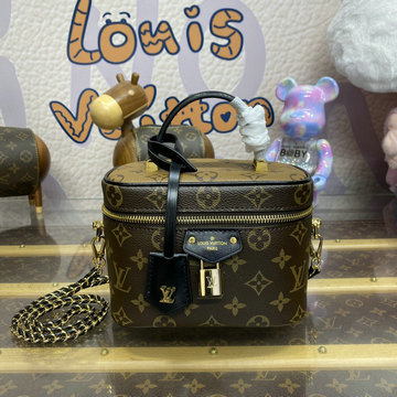 ルイヴィトン LOUISVUITTON 057-M47128  2024年最新入荷 ヴァニティ NV PM ショルダーバッグ 化粧箱 カメラバッグ モノグラムキャンパス