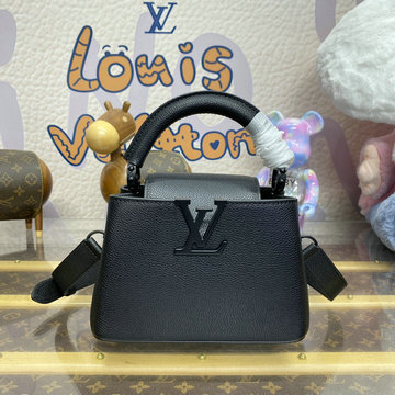 ルイヴィトン LOUISVUITTON 057-M25255M 2024年最新入荷 カプシーヌ MINI ハンドバッグ ショルダーバッグ マットトリヨンレザー オール ブラック