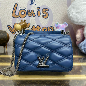 商品名称：ルイヴィトン LOUISVUITTON 057-M12434 2024年最新入荷 GO-14 PM ショルダーバッグ ラムレザー デニム ブルー レディース
