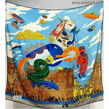 エルメス HERMES AN-WJHE24033 2024年最新入荷 リバーシブル スクエアマフラー ストール カシミヤ