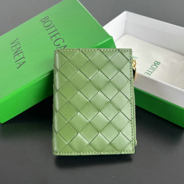 ボッテガヴェネタ BOTTEGAVENETA 99-BOV742330QGL  2024年最新入荷 スモール イントレチャート 二つ折り財布 ファスナーウォレット レザー