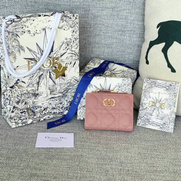 クリスチャンディオール CHRISTIAN DIOR 99-CD5173FH  2024年最新入荷 ディオール カロ Dahlia ウォレット 二つ折り短財布 カナージュ カーフスキン