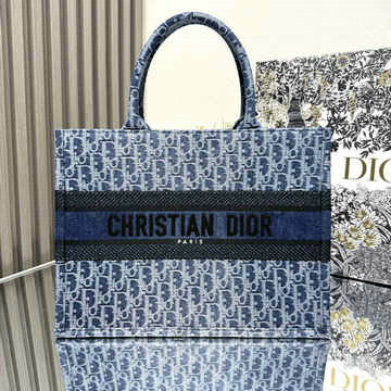 クリスチャンディオール CHRISTIAN DIOR 99-CD1287DILS  2024年最新入荷 Book Tote ブック トートバッグ ハンドバッグ レディース デニム オブリーク
