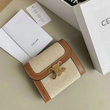 商品名称：セリーヌ CELINE 99-CE10D782BZS 2024年最新入荷 スモール フラップウォレット 三つ折り短財布 ショートウォレット レディース トリオンフ テキスタ