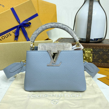 ルイヴィトン LOUISVUITTON 057-M80931L  2024年最新入荷 カプシーヌ MINI ハンドバッグ ショルダーバッグ トリヨンレザー ブルー