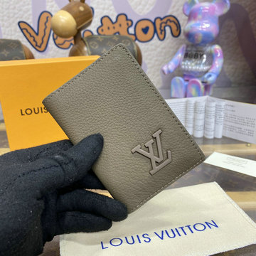 ルイヴィトン LOUISVUITTON 057-M81731 2024年最新入荷 オーガナイザー ドゥ ポッシュ 二つ折り カードケース パスケース アエログラム レザー カーキ