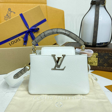 ルイヴィトン LOUISVUITTON 057-N85515  2024年最新入荷 カプシーヌ MINI ハンドバッグ ショルダーバッグ トリヨンレザー ホワイト