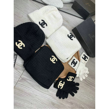 商品名称：シャネル CHANEL AN-MTCH24003 2024年最新入荷 ニット帽 手袋 マフラー 3点セット 男女兼用