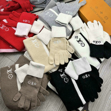 商品名称：ルイヴィトン LOUISVUITTON AN-MTLV24001 2024年最新入荷 ニット帽 手袋 マフラー 3点セット 男女兼用