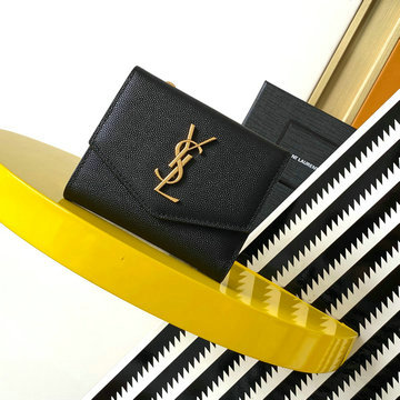 イヴサンローラン Saint laurent YSL 99-YSL582296QJBK 2024年最新入荷 三つ折り短財布 ショートウォレット 札入れ カード入れ レザー