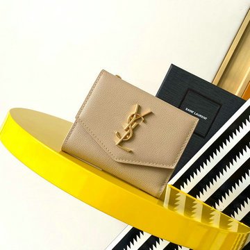 イヴサンローラン Saint laurent YSL 99-YSL582296QJQX 2024年最新入荷 三つ折り短財布 ショートウォレット 札入れ カード入れ レザー