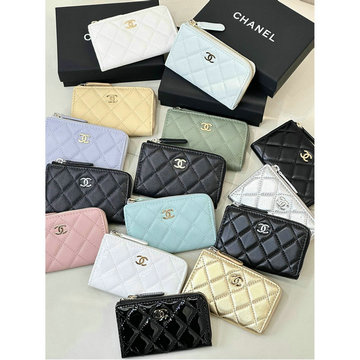 シャネル CHANEL 99-CH0221HE 2024年最新入荷 ジップウォレット ファスナー短財布 レディース グレインド カーフスキン
