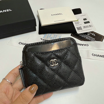 シャネル CHANEL 99-CH2061QYBK  2024年最新入荷 ジップウォレット ファスナー短財布 コインケース グレインド カーフスキン