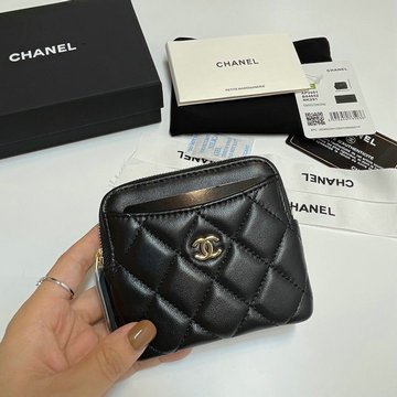 シャネル CHANEL 99-CH2061YJBK 2024年最新入荷 ジップウォレット ファスナー短財布 コインケース ラムスキン