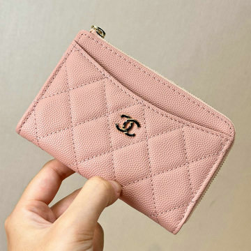 シャネル CHANEL  99-CH3179QJFH 2024年最新入荷 ジップウォレット ファスナー短財布 カードケース コインケース レディース カーフスキン