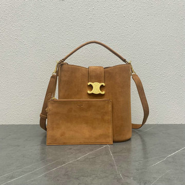 セリーヌ CELINE 99-CE116613RZS 2024年最新入荷 ミディアム ルイーズ バッグ バケットバッグ ショルダーバッグ レディース スエード