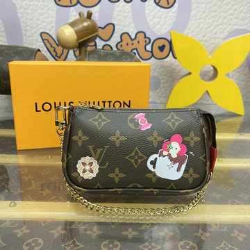 ルイヴィトン LOUISVUITTON  057-M12205 2024年最新入荷 ミニ ポシェット アクセソワール チェーンポーチ クラッチバッグ ショルダーバッグ モノグラム キャンバス