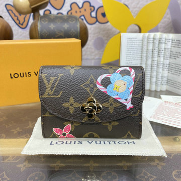 ルイヴィトン LOUISVUITTON 057-M12220 2024年最新入荷 ポルトモネ ロザリ 小銭入れ コインケース フラップウォレット 短財布 モノグラム キャンバス