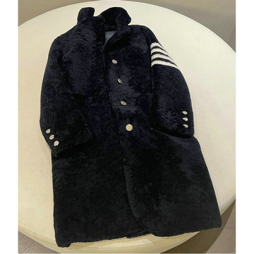 商品名称：トム ブラウン Thom Browne XG-WTTB24002 2024年秋冬最新入荷 ウールコート ロングコート レディース ネイビー