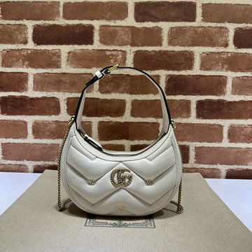 グッチ GUCCI 057-GG768243BBK 2024年最新作 GGマーモント ハーフムーンシェイプ ミニバッグ ホーボーバッグ ショルダーバッグ チェーンポーチ トートバッグ
