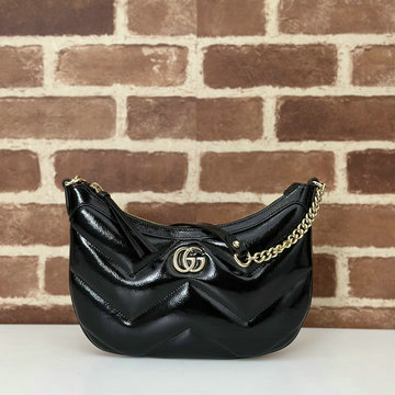 グッチ GUCCI 057-GG777263QBK 2024年最新作 GG マーモント ホーボーバッグ チェーンポーチ レディース パテントレザー